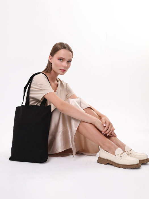 Zoozie Bags 1416 Bolso Tote de Algodón Negro 35 x 40 x 8 cm
